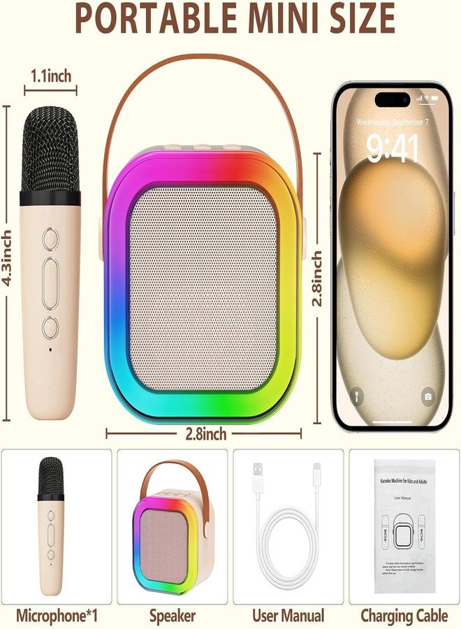 LAALIYA Portable Bluetooth Karaoke Speaker with Wireless Microphone and LED Lights, Rechargeable Mini Singing System for Kids, Boys, Girls and Adults, Ideal for Home, Parties and Gifting - Image 2